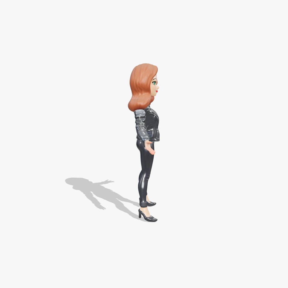 Stylish Female Character in Leather Jacket  Rigged and Animated